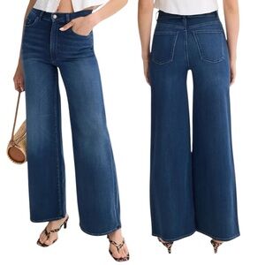 DL1961 Hepburn Wide Leg High Rise Jeans Size 30 Hemmed to 29.5
